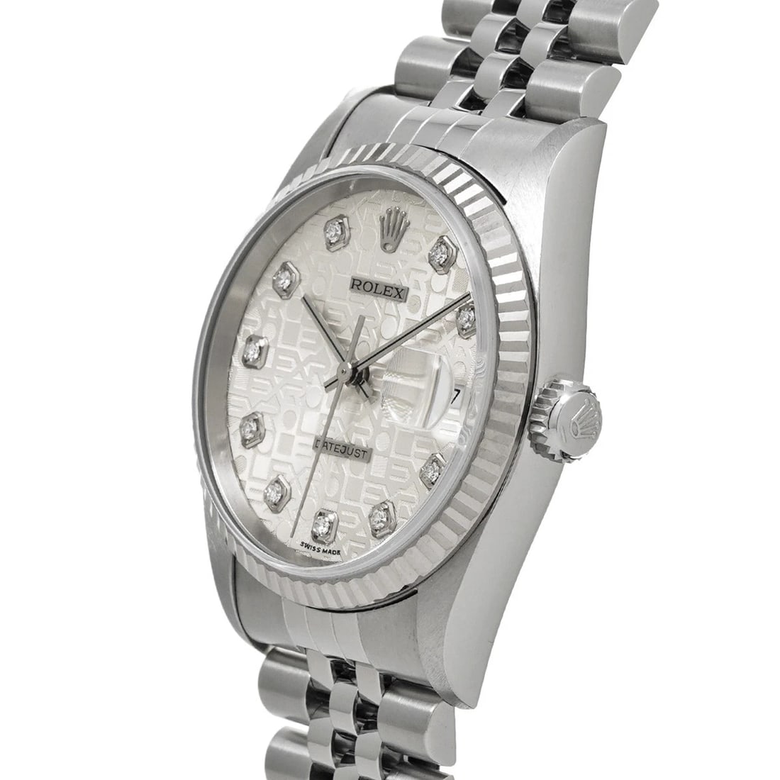 ROLEX DATEJUST SILVER COMPUTER/DIAMOND WATCH - 2