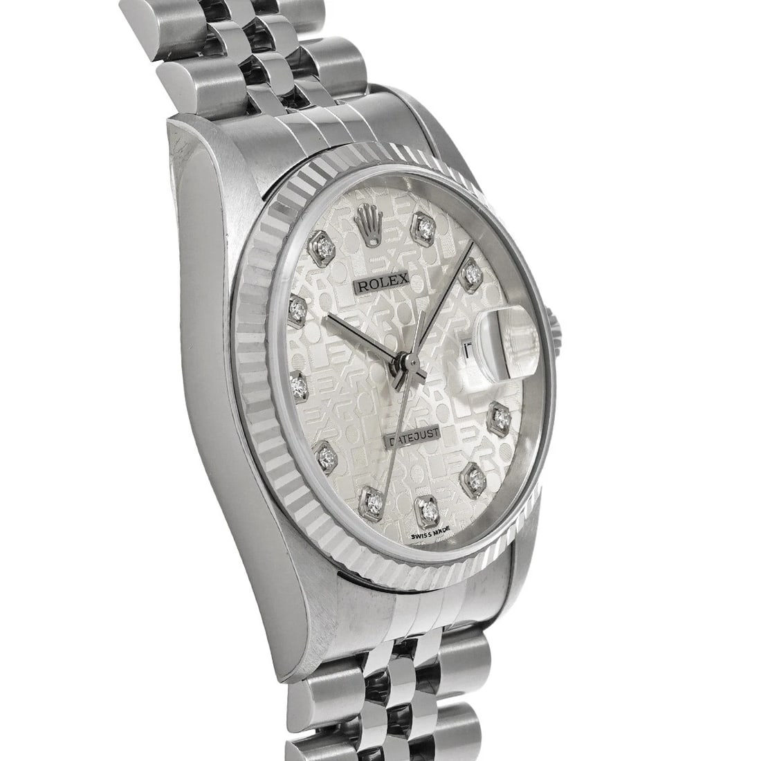 ROLEX DATEJUST SILVER COMPUTER/DIAMOND WATCH - 3