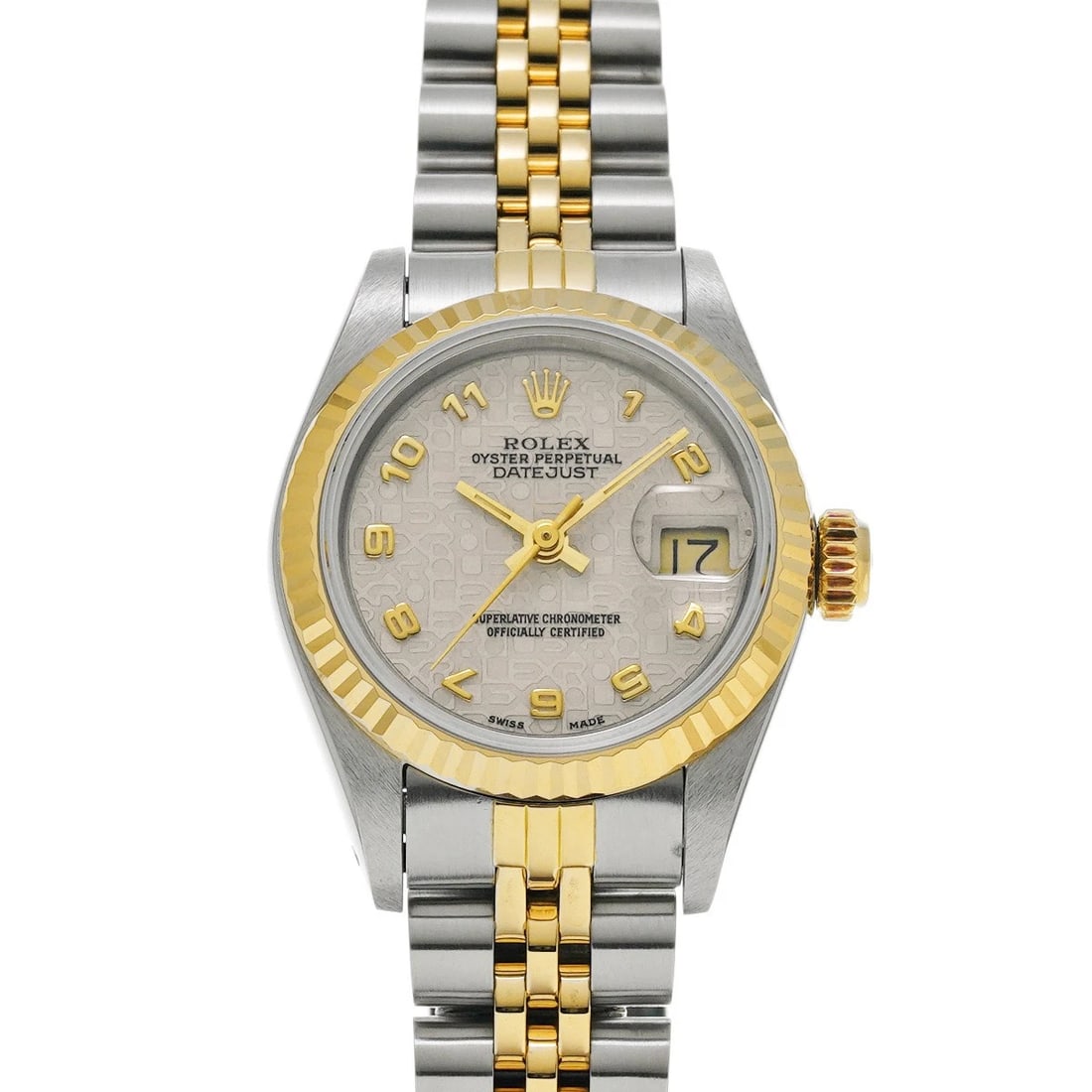 ROLEX DATEJUST IVORY COMPUTER WATCH: ROLEX Datejust Ivory Computer Watch Brand: ROLEX Type/Style: Wristwatch Material: Band Material Stainless steel/Yellow Gold, Case Material Stainless steel Color: Dial Color Ivory Computer Size: Case S