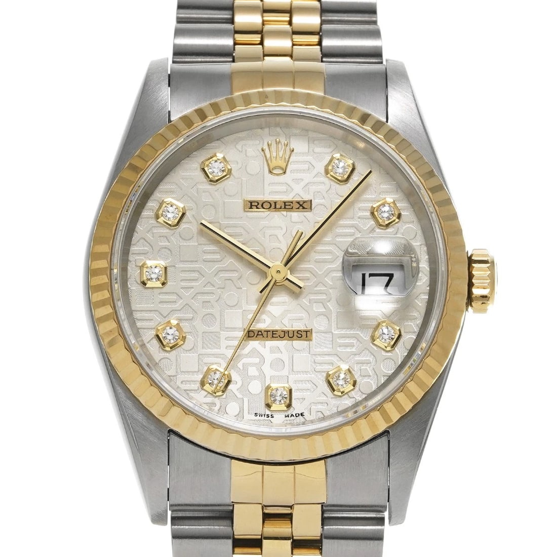ROLEX DATEJUST SILVER COMPUTER/DIAMOND WATCH: ROLEX Datejust Silver computer/diamond Watch Brand: ROLEX Type/Style: Wristwatch Material: Band Material Stainless steel/Yellow Gold, Case Material Stainless steel Color: Dial Color Silver computer