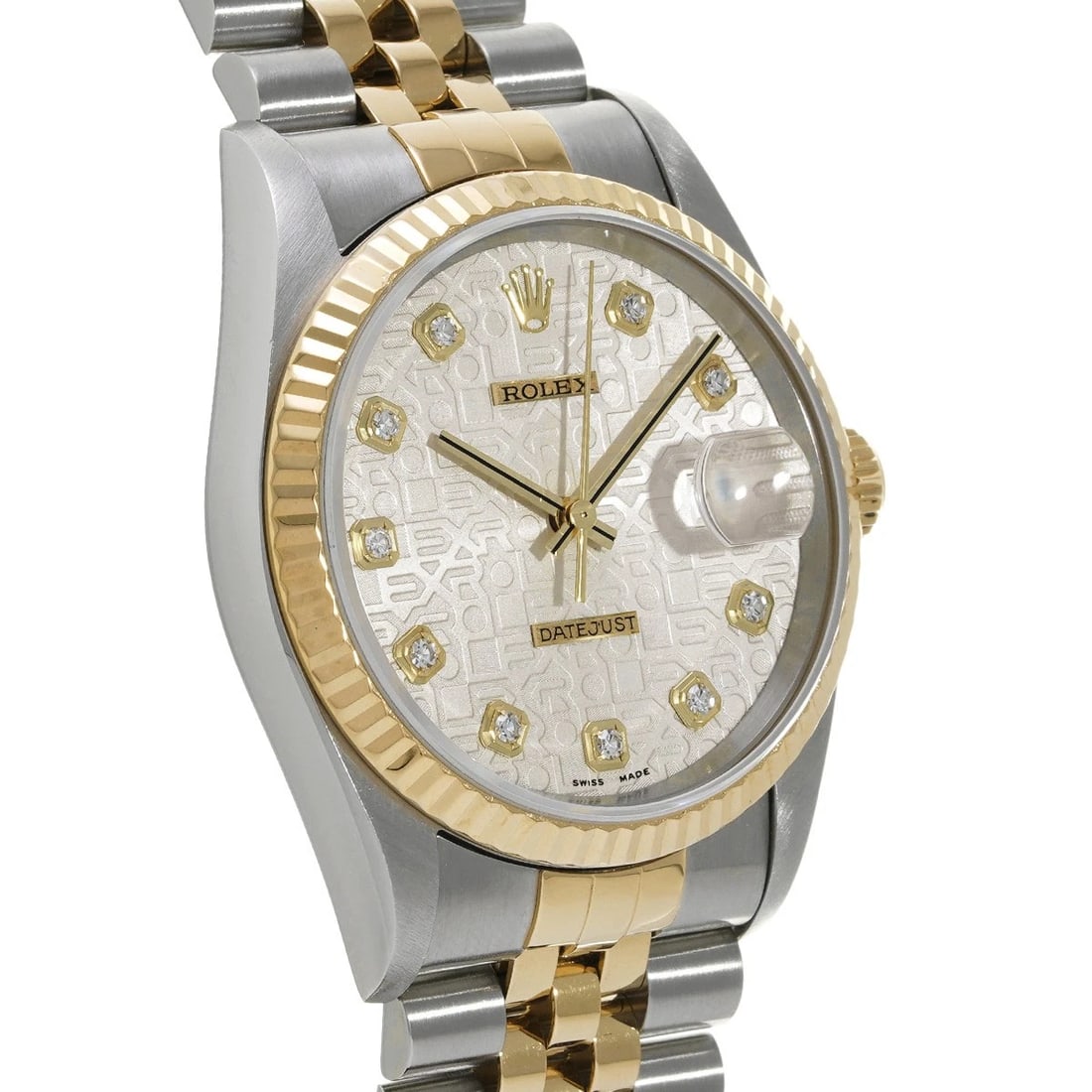 ROLEX DATEJUST SILVER COMPUTER/DIAMOND WATCH - 3