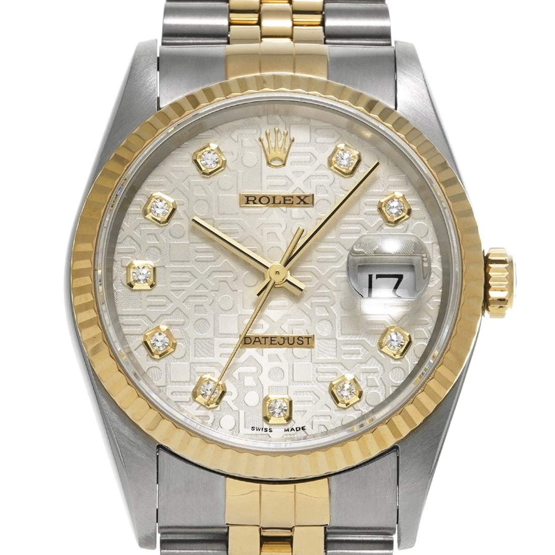 ROLEX DATEJUST SILVER COMPUTER/DIAMOND WATCH - 4