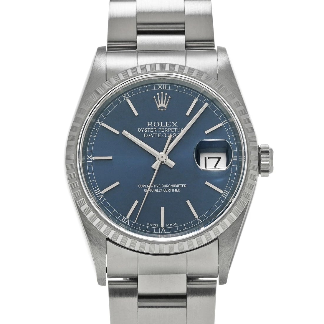 ROLEX DATEJUST BLUE WATCH: ROLEX Datejust blue Watch Brand: ROLEX Type/Style: Wristwatch Material: Band Material Stainless steel, Case Material Stainless steel Color: Dial Color blue Size: Case Size H/about 36mm W/about 36mm