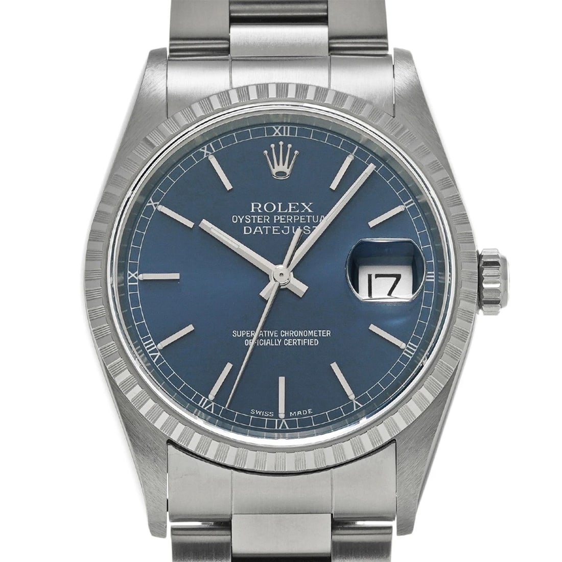 ROLEX DATEJUST BLUE WATCH - 4