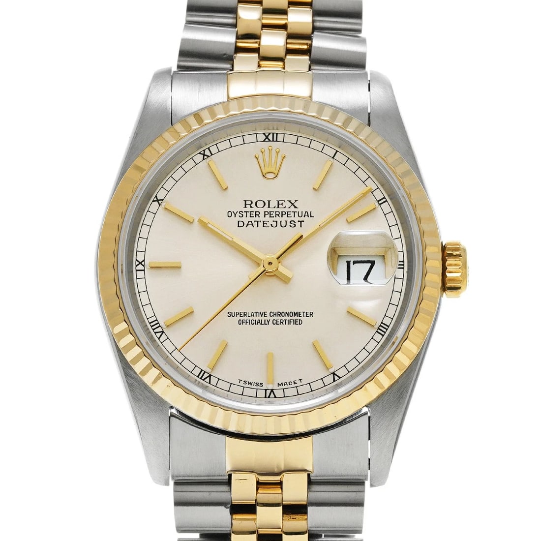 ROLEX DATEJUST CHAMPAGNE WATCH: ROLEX Datejust Champagne Watch Brand: ROLEX Type/Style: Wristwatch Material: Band Material Stainless steel/Yellow Gold, Case Material Stainless steel Color: Dial Color Champagne Size: Case Size