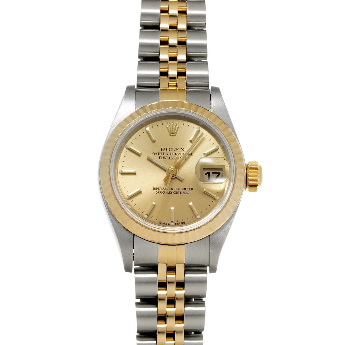 ROLEX DATEJUST CHAMPAGNE WATCH: ROLEX Datejust Champagne Watch Brand: ROLEX Type/Style: Wristwatch Material: Band Material Stainless steel/Yellow Gold, Case Material Stainless steel Color: Dial Color Champagne Size: Case Size