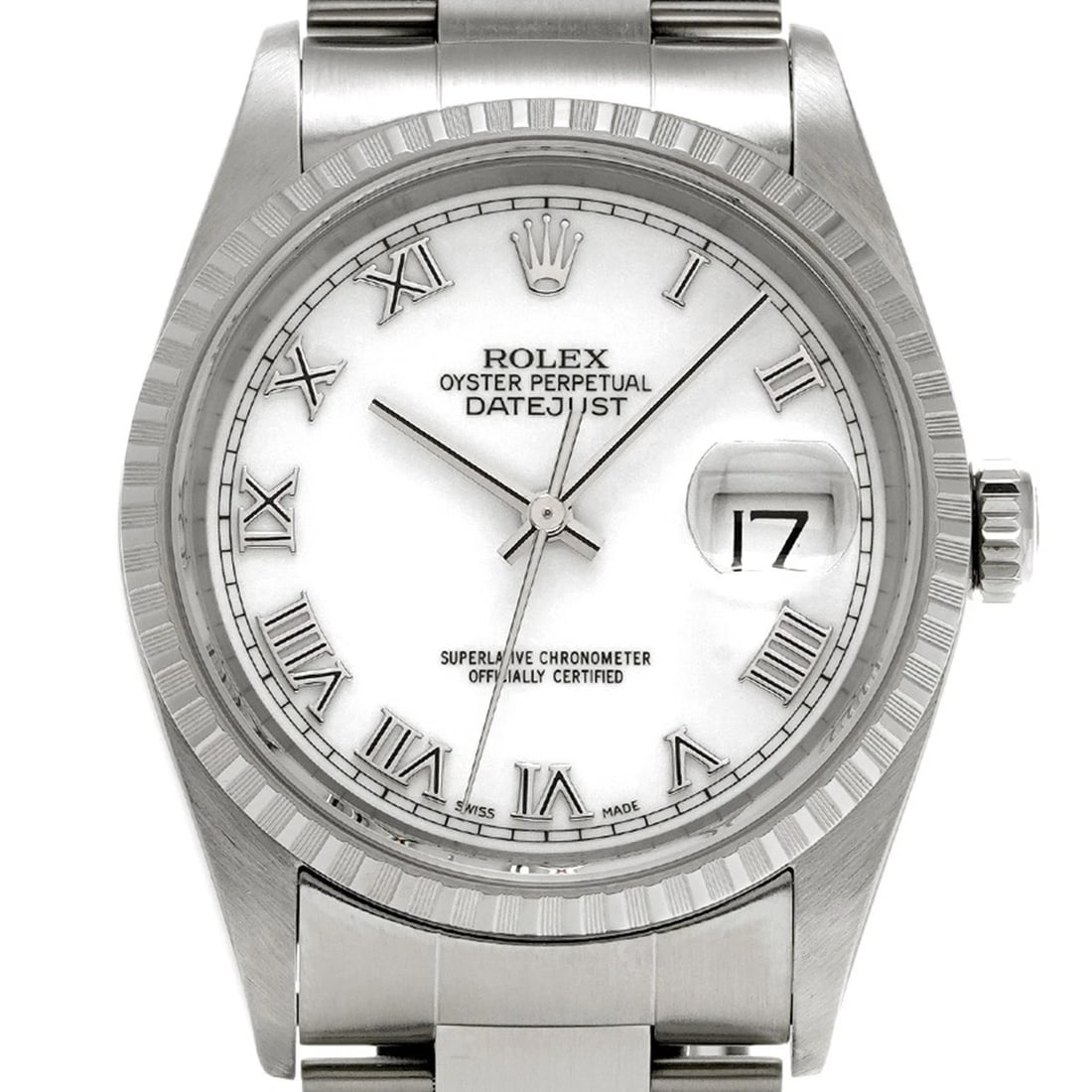 ROLEX DATEJUST WHITE WATCH - 4