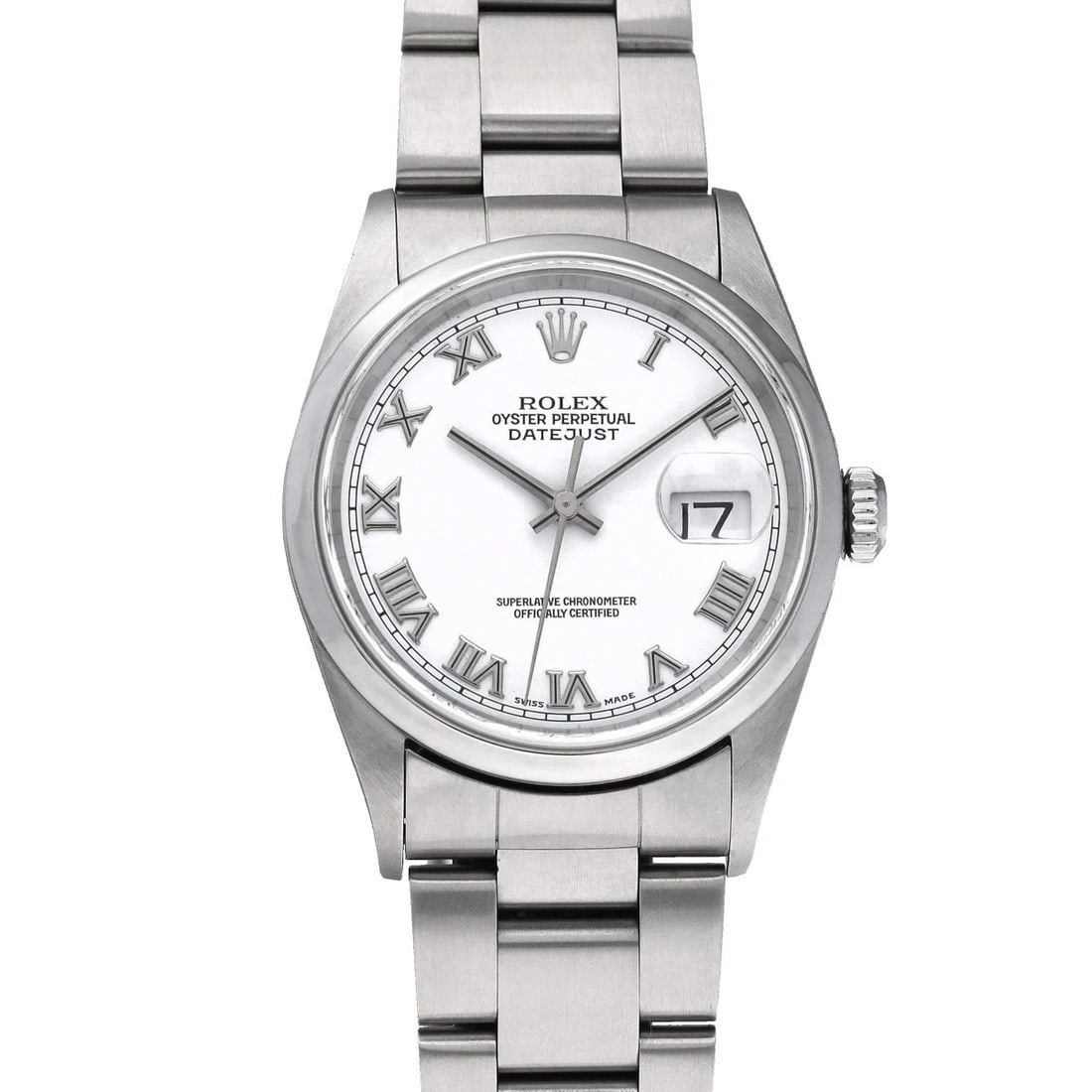 ROLEX DATEJUST WHITE WATCH: ROLEX Datejust white Watch Brand: ROLEX Type/Style: Wristwatch Material: Band Material Stainless steel, Case Material Stainless steel Color: Dial Color white Size: Case Size H/about 36mm W/about 36mm