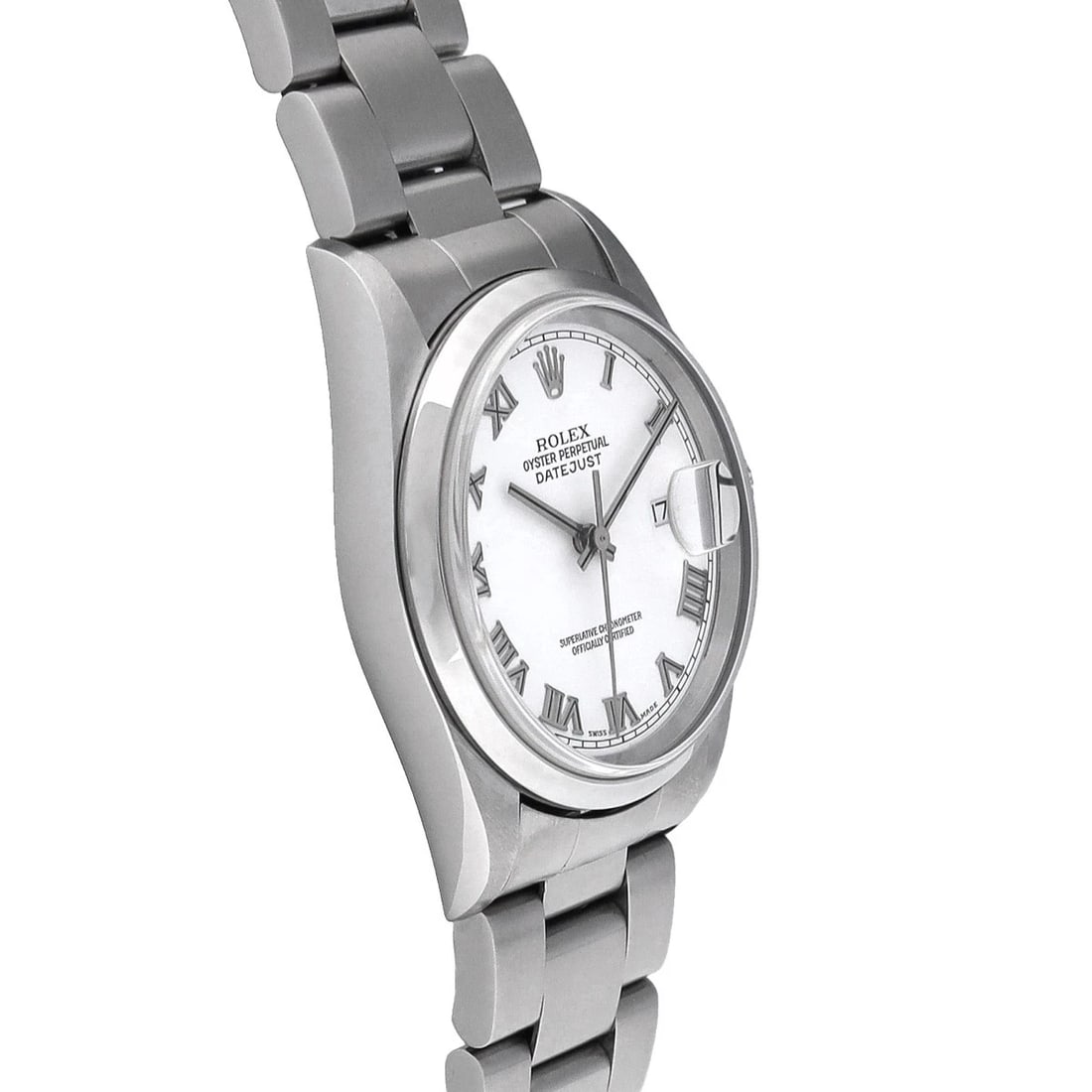 ROLEX DATEJUST WHITE WATCH - 3