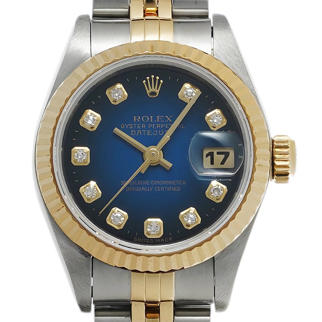 ROLEX DATEJUST BLUE GRADIENT/DIAMOND WATCH - 4