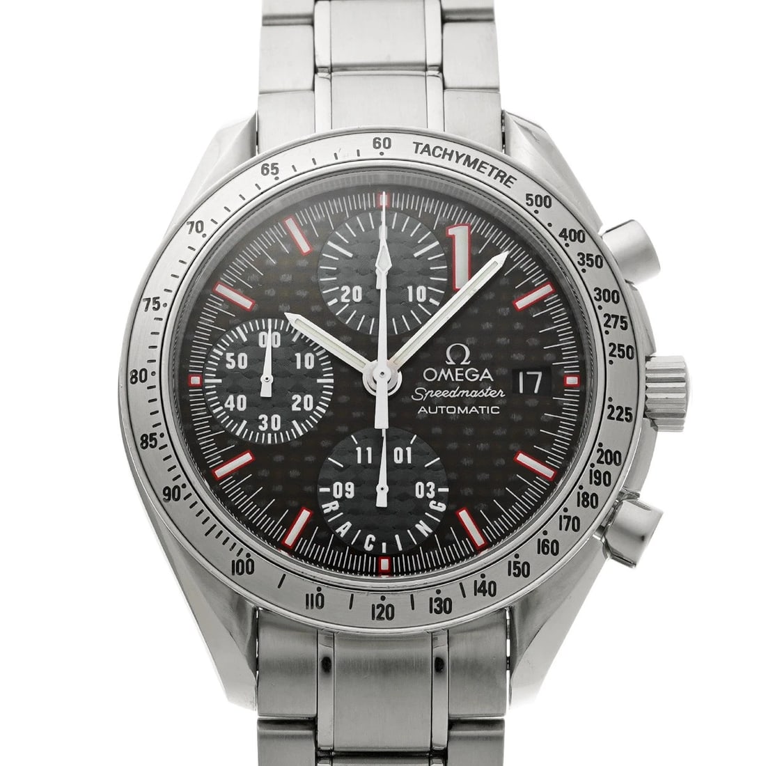 OMEGA SPEEDMASTER RACING MICHAEL SCHUMACHER BLACK WATCH: OMEGA Speedmaster Racing Michael Schumacher black Watch Brand: OMEGA Type/Style: Wristwatch Material: Band Material Stainless Steel, Case Material Stainless Steel Color: Dial Color Dial Color Black