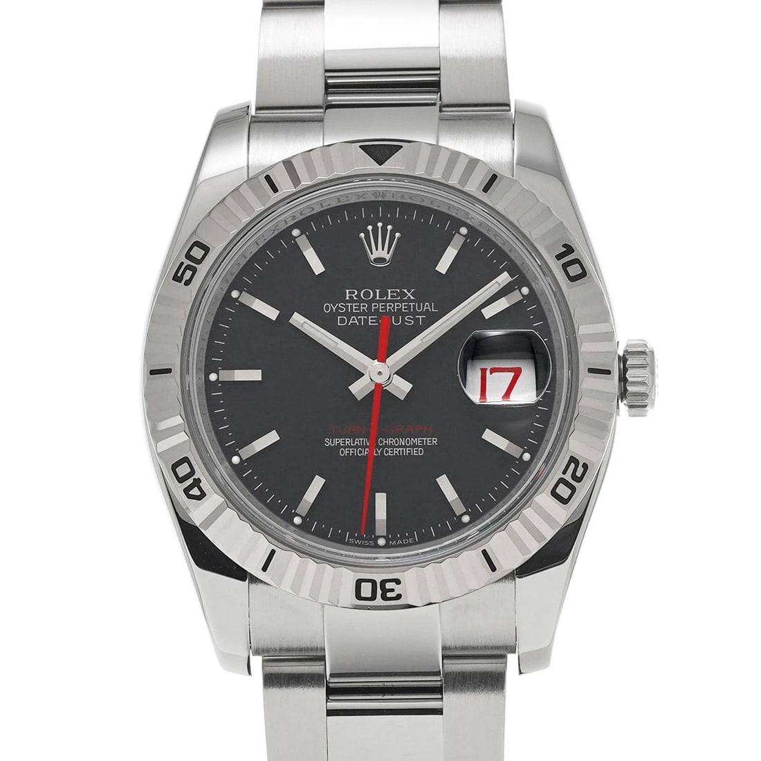 ROLEX DATEJUST 36 TURN-O-GRAPH BLACK WATCH: ROLEX Datejust 36 Turn-O-Graph black Watch Brand: ROLEX Type/Style: Wristwatch Material: Band Material Stainless steel, Case Material Stainless steel Color: Dial Color black Size: Case Size H/about