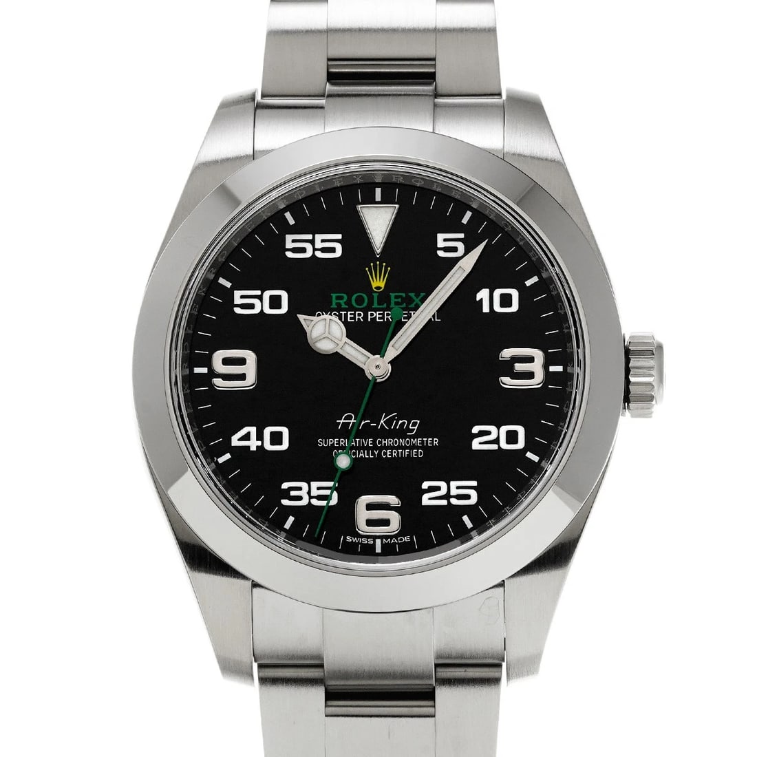 ROLEX AIR-KING BLACK WATCH: ROLEX Air-King black Watch Brand: Rolex Type/Style: Wristwatch Material: Band Material Stainless Steel, Case Material Stainless Steel Color: Dial Color Dial Color Black Case Color Silver Band Color