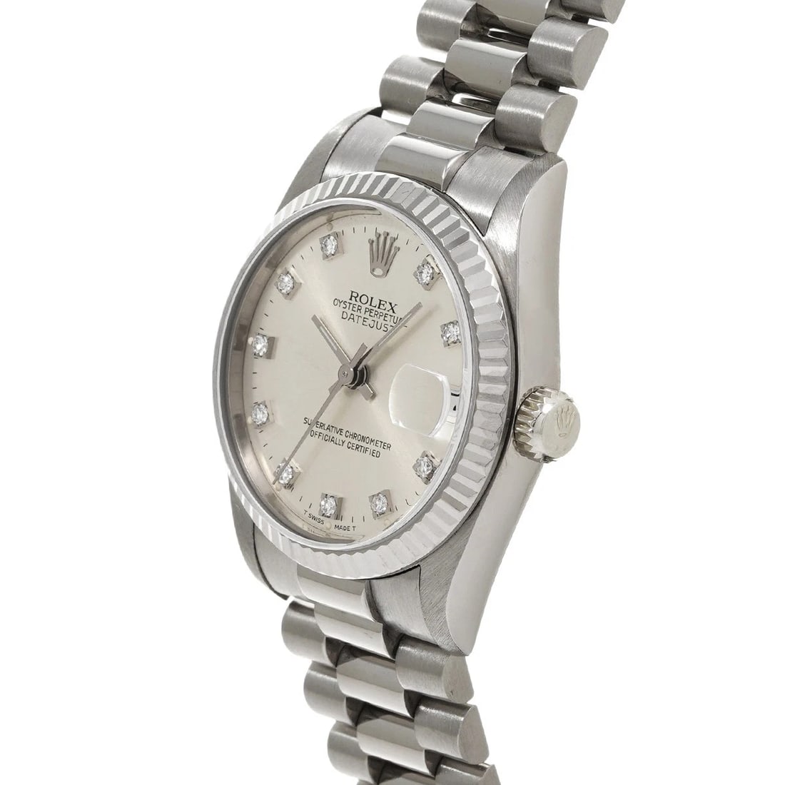 ROLEX DATEJUST SILVER/DIAMOND WATCH - 2