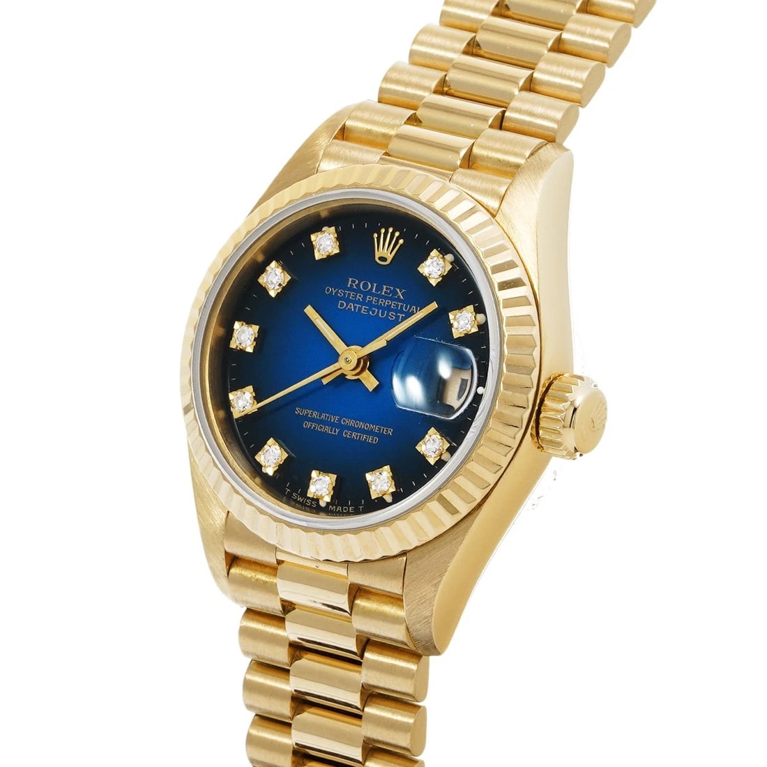 ROLEX DATEJUST BLUE GRADIENT/DIAMOND WATCH - 2