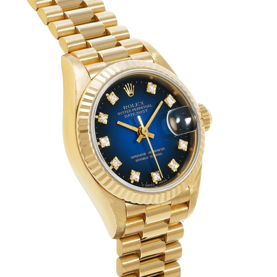 ROLEX DATEJUST BLUE GRADIENT/DIAMOND WATCH - 3
