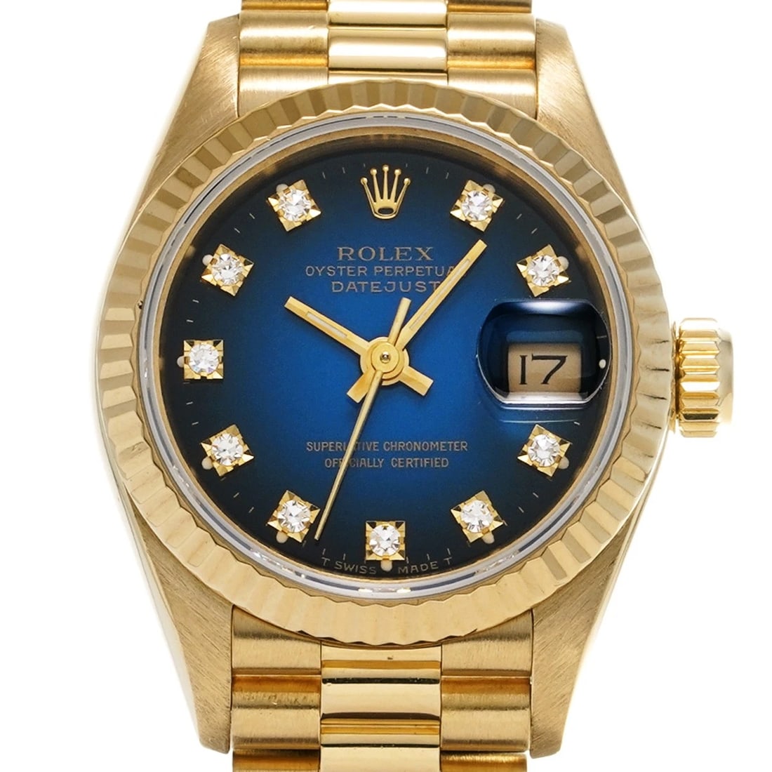 ROLEX DATEJUST BLUE GRADIENT/DIAMOND WATCH - 4