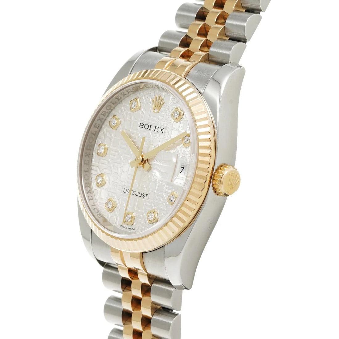 ROLEX DATEJUST 36 SILVER COMPUTER/DIAMOND WATCH - 2