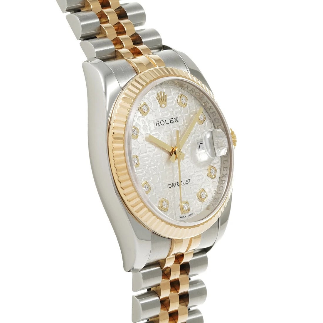 ROLEX DATEJUST 36 SILVER COMPUTER/DIAMOND WATCH - 3