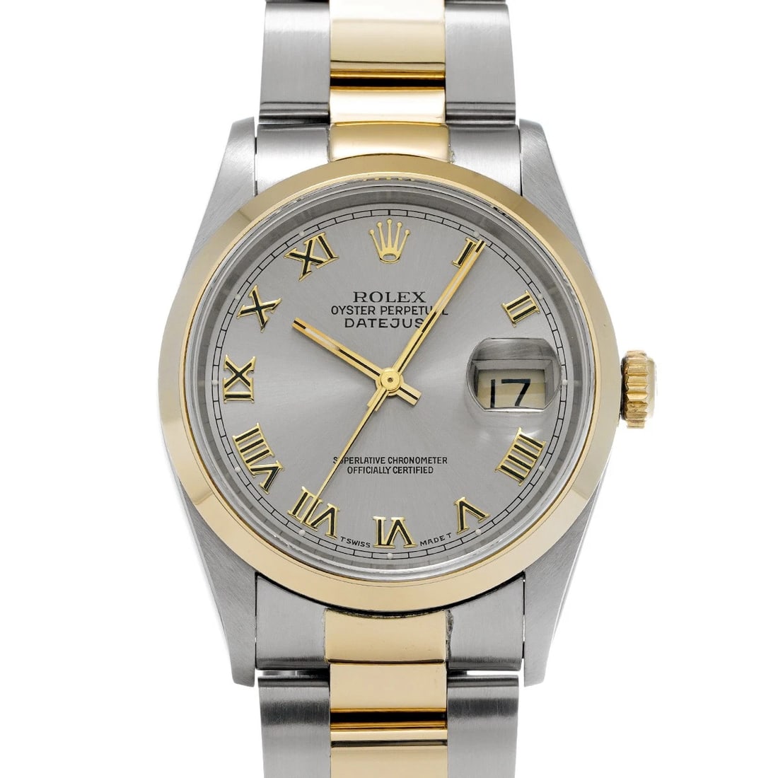 ROLEX DATEJUST GRAY WATCH: ROLEX Datejust gray Watch Brand: ROLEX Type/Style: Wristwatch Material: Band Material Stainless steel/Yellow Gold, Case Material Stainless steel Color: Dial Color gray Size: Case Size H/about 36mm