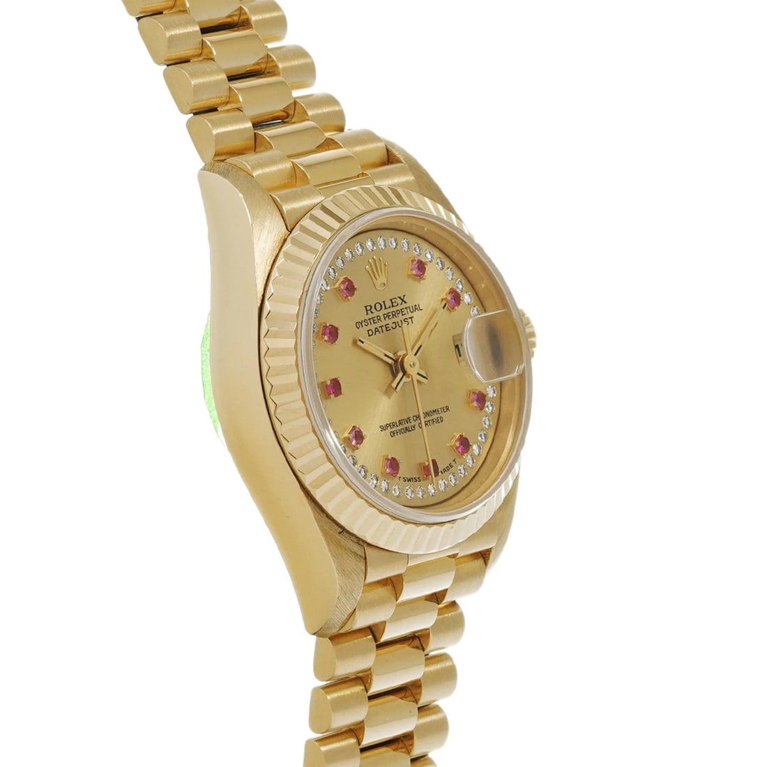 ROLEX DATEJUST CHAMPAGNE/MILLIARD DIAMOND/RUBY WATCH - 3