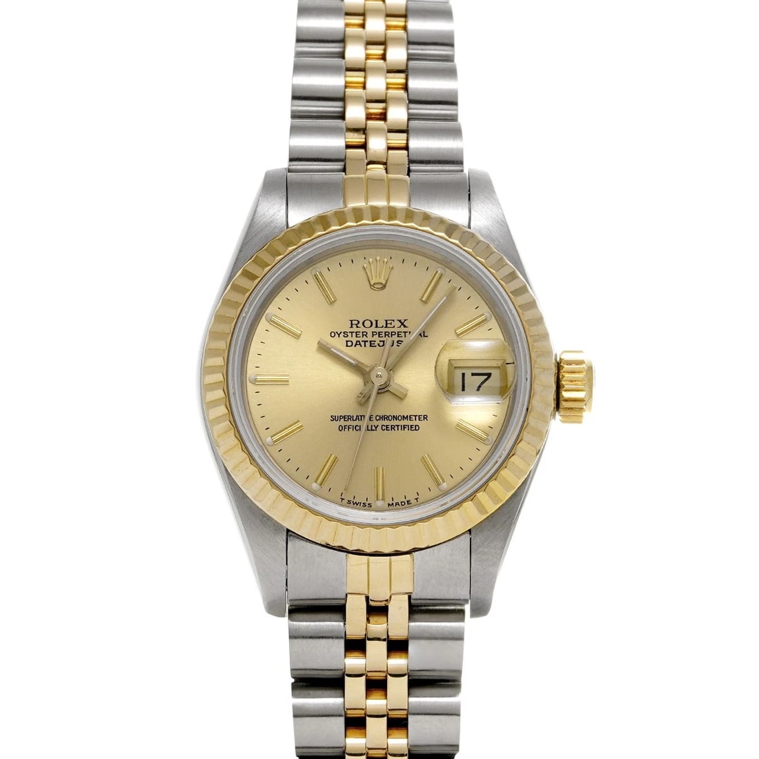 ROLEX DATEJUST CHAMPAGNE WATCH: ROLEX Datejust Champagne Watch Brand: ROLEX Type/Style: Wristwatch Material: Band Material Stainless steel/Yellow Gold, Case Material Stainless steel Color: Dial Color Champagne Size: Case Size