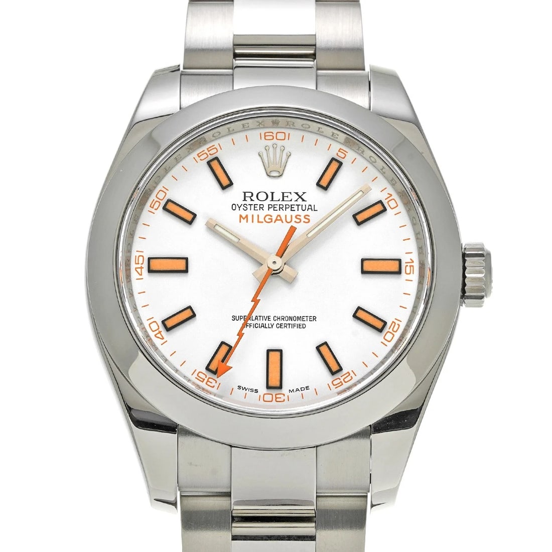 ROLEX MILGAUSS WHITE WATCH: ROLEX Milgauss white Watch Brand: ROLEX Type/Style: Wristwatch Material: Band Material Stainless steel, Case Material Stainless steel Color: Dial Color white Size: Case Size H/about 40mm W/about 40mm