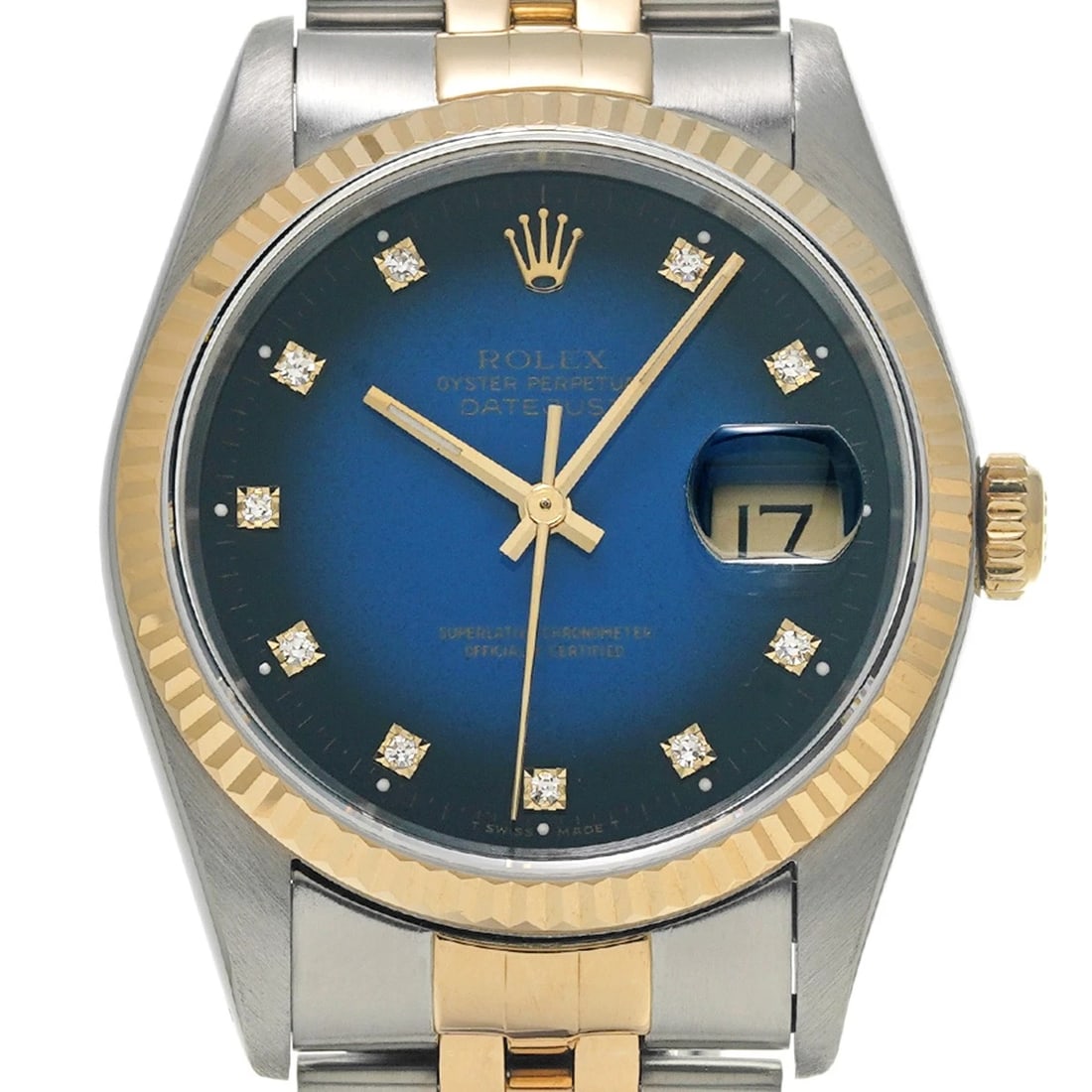 ROLEX DATEJUST BLUE GRADIENT/DIAMOND WATCH - 4