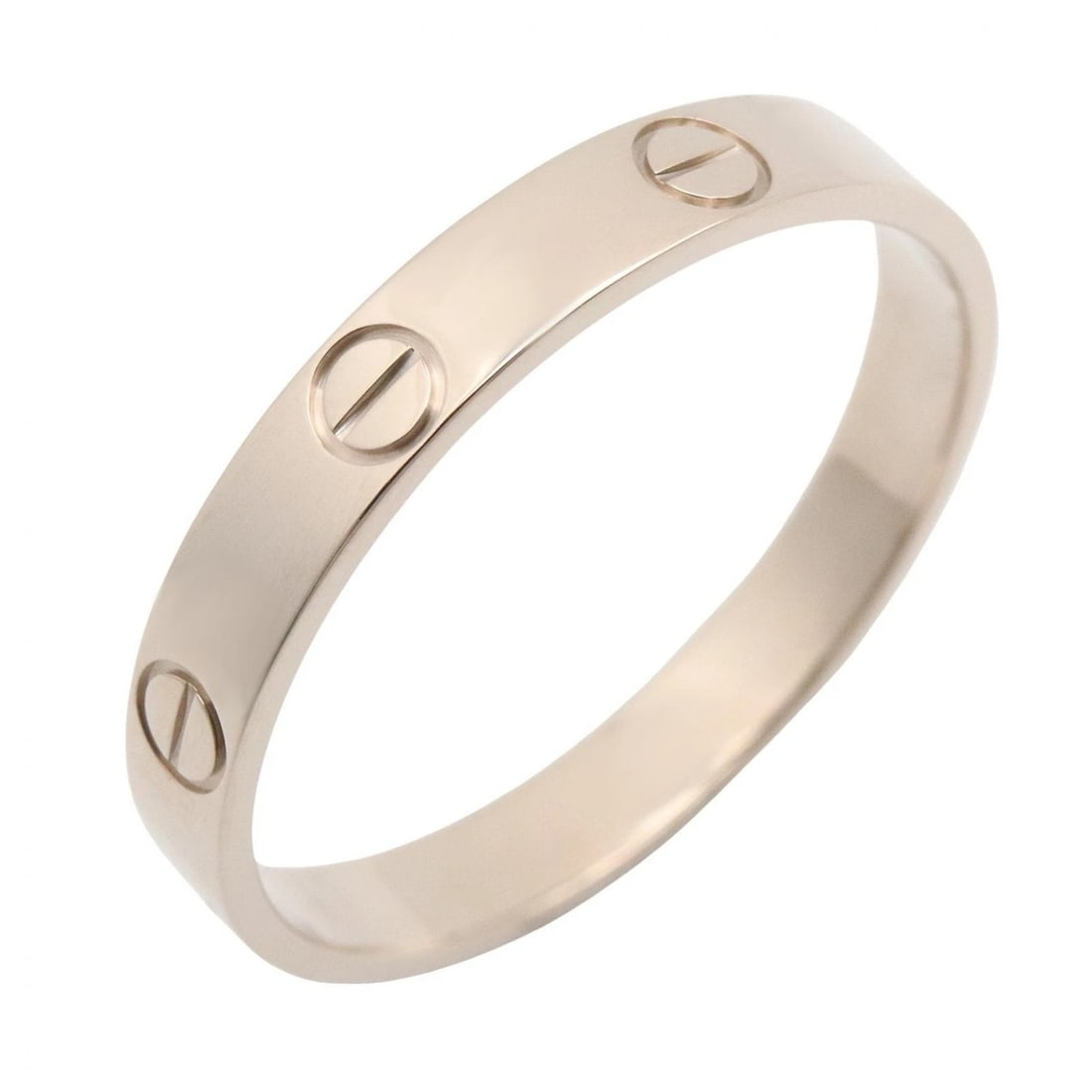 CARTIER MINI LOVE RING 18KWG WHITE GOLD: CARTIER Mini Love Ring 18KWG White Gold Brand: CARTIER Type/Style: Ring Material: K18WG?White Gold?, Color: Silver Size: US size 8 Accessories: None Accessories Notice: When purchasing pre-owned
