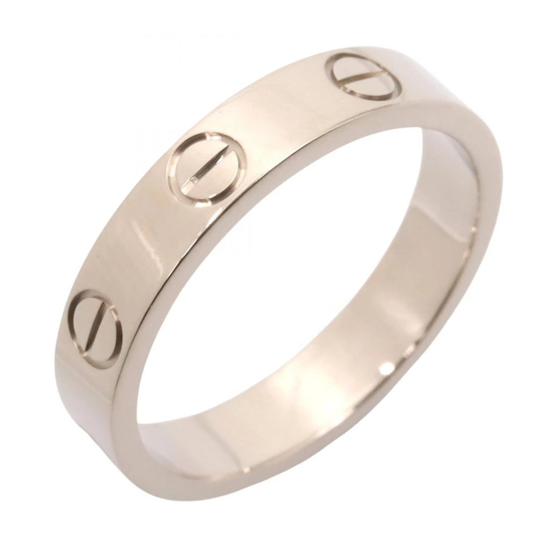 CARTIER MINI LOVE RING 18KWG WHITE GOLD: CARTIER mini love Ring 18KWG White Gold Brand: CARTIER Type/Style: Ring Material: K18WG?White Gold?, Color: Silver Size: US Size 5.25 Accessories: None Accessories Notice: When purchasing pre-owned