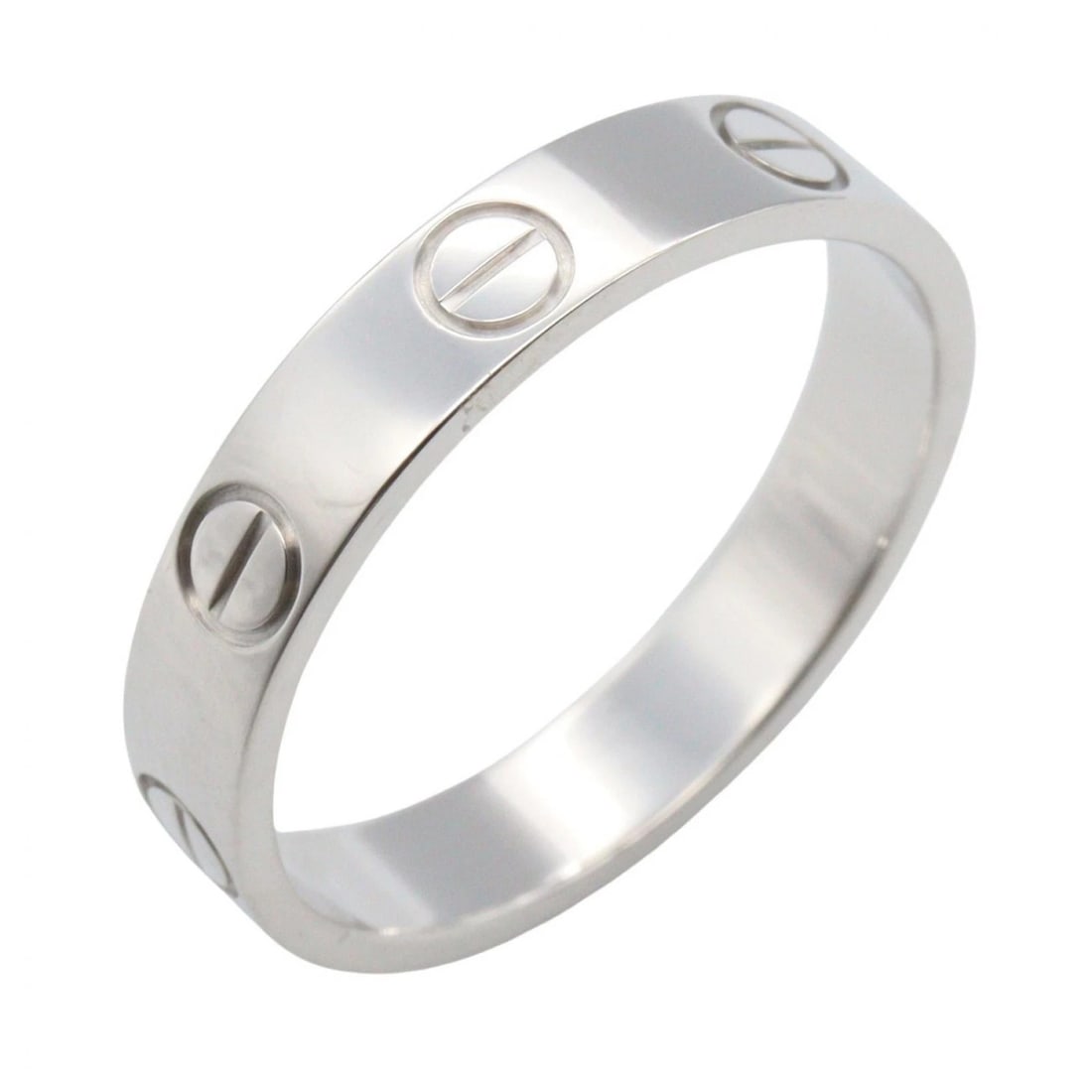 CARTIER MINI LOVE RING 18KWG WHITE GOLD: CARTIER Mini Love Ring 18KWG White Gold Brand: CARTIER Type/Style: Ring Material: K18WG?White Gold?, Color: Silver Size: Us size 5.5 Accessories: None Accessories Notice: When purchasing p