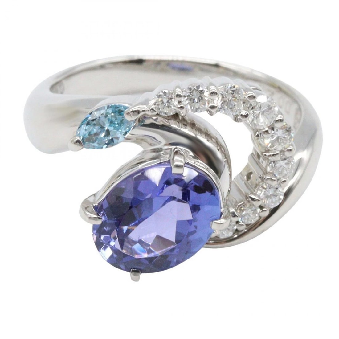 JEWELRY TANZANITE DIAMOND RING PT900 (1 of 2)