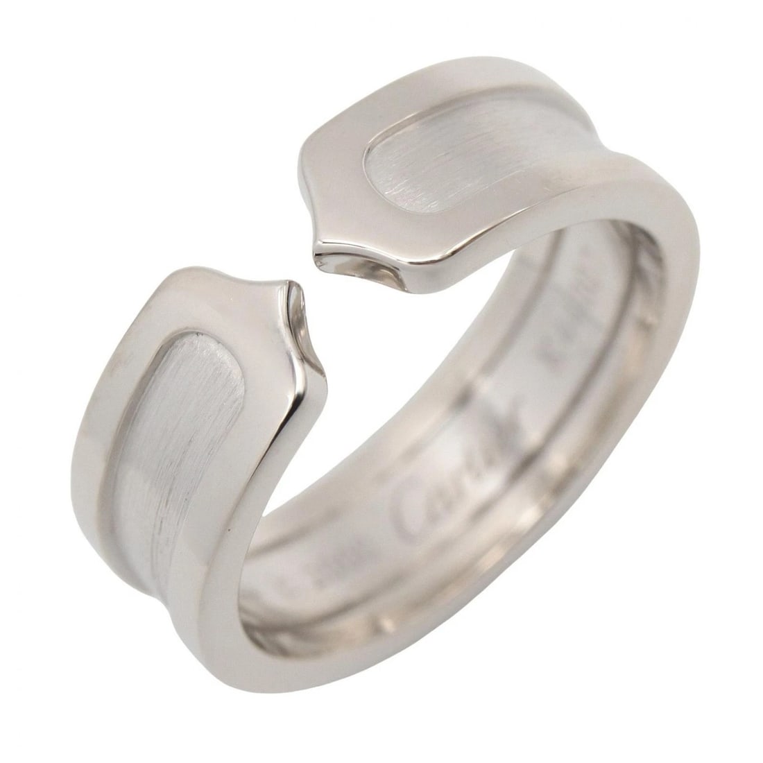 CARTIER C2 RING 18KWG WHITE GOLD: CARTIER C2 Ring 18KWG White Gold Brand: CARTIER Type/Style: Ring Material: K18WG?White Gold?, Color: Silver Size: US size 7 Accessories: None Accessories Notice: When purchasing pre-owned