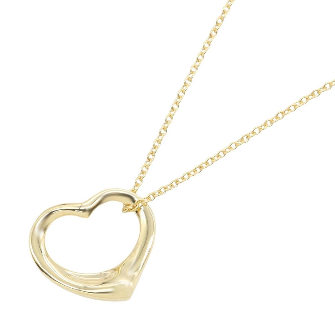 TIFFANY?CO OPEN HEART SMALL NECKLACE PENDANT: TIFFANY?CO Open Heart Small Necklace Pendant Brand: TIFFANY?CO Type/Style: Necklace Material: K18 (Yellow Gold), Color: Gold Size: Size Neck rotation?42.5cm(16.7") Motif W?15mm x H?13mm(0.6" x 0.5")