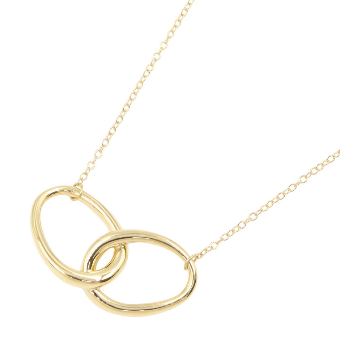 TIFFANY?CO DOUBLE LOOP NECKLACE PENDANT: TIFFANY?CO Double loop Necklace Pendant Brand: TIFFANY?CO Type/Style: Necklace Material: K18 (Yellow Gold), Color: Gold Size: Size Neck rotation?42cm(16.5") Motif W?37mm x H?20mm(1.5" x 0.8")
