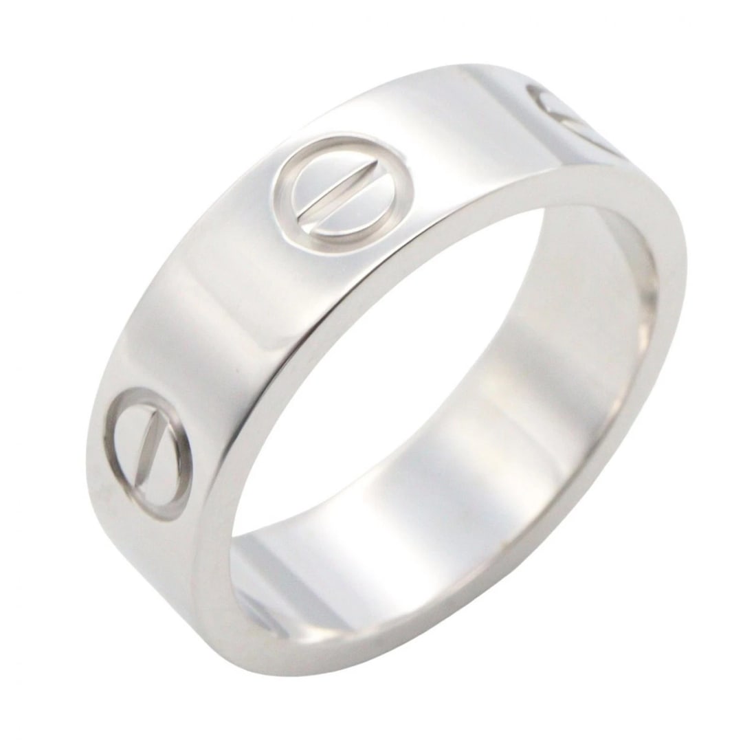CARTIER LOVE RING 750WG WHITE GOLD: CARTIER Love Ring 750WG White Gold Brand: CARTIER Type/Style: Ring Material: 750WG, Color: Silver Size: US size 5.25 Accessories: None Accessories Notice: When purchasing pre-owned goods, please