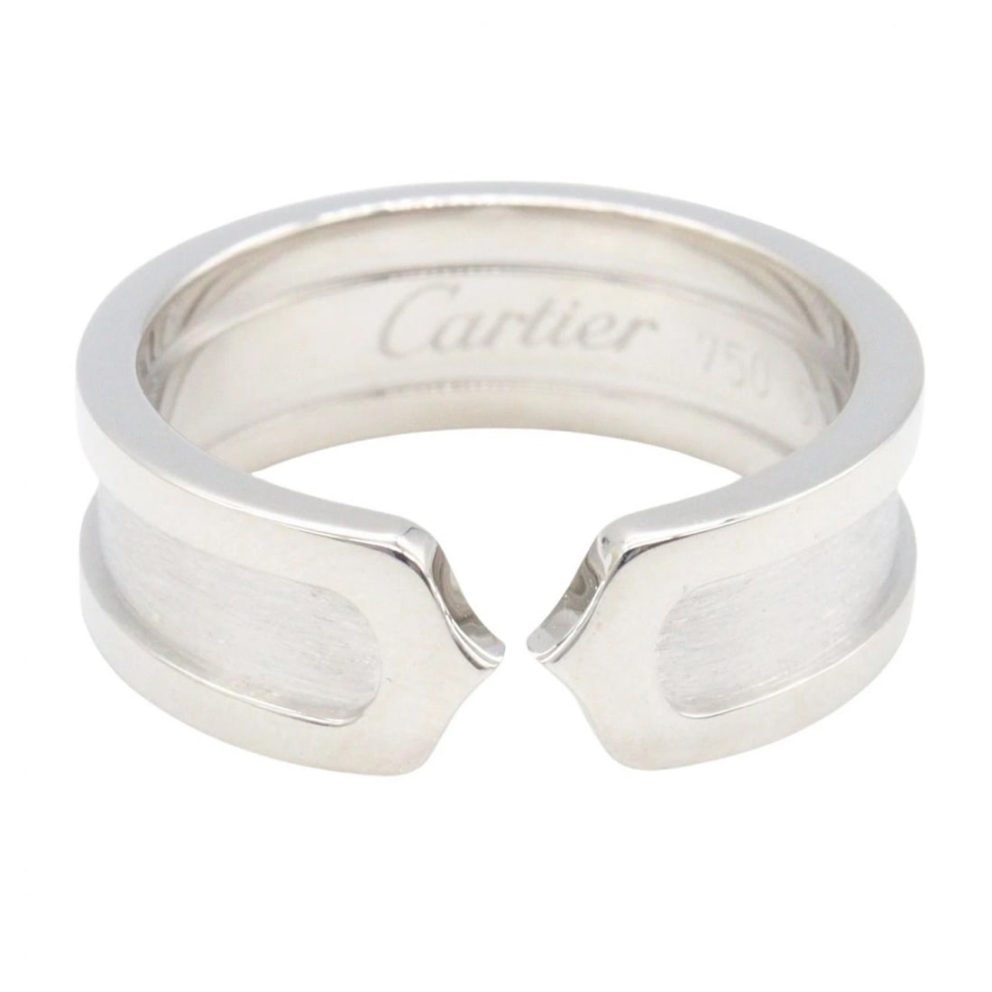 CARTIER C2 SMALL RING 18KWG WHITE GOLD: CARTIER C2 small Ring 18KWG White Gold Brand: CARTIER Type/Style: Ring Material: K18WG?White Gold?, Color: Silver Size: US size 6.25 Accessories: None Accessories Notice: When purchasing pre-owned