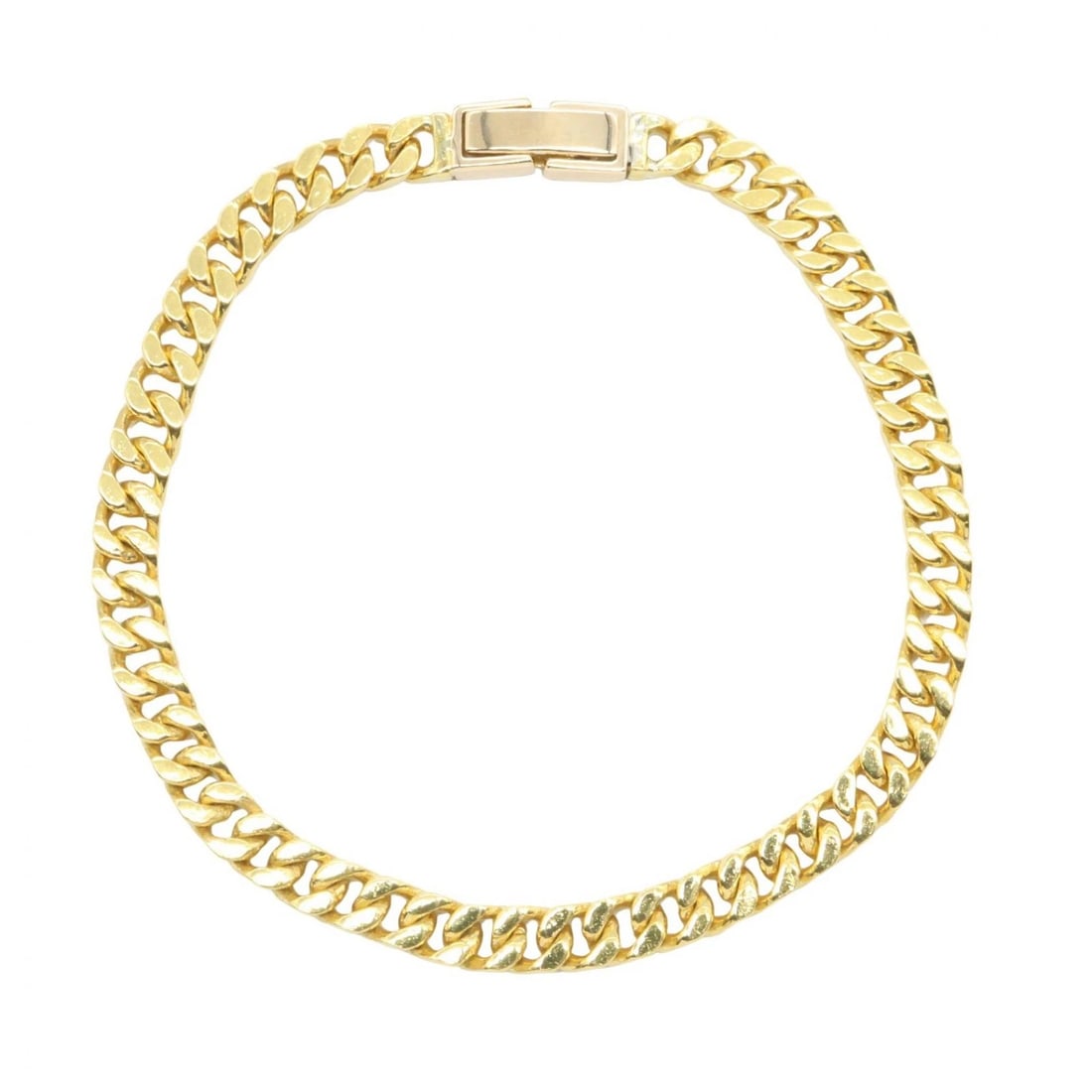 JEWELRY SINGLE 2 SIDE FLAT LINK CHAIN BRACELET: JEWELRY Single 2 Side Flat Link Chain Bracelet Brand: JEWELRY Type/Style: Bracelet Material: K18 (Yellow Gold), Color: Gold Size: Size Band Length?16cm(6.3") Accessories: None Accessories Notice:
