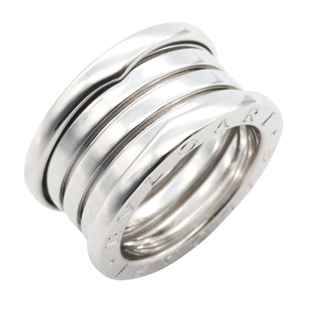 BVLGARI B-ZERO1 RING 4 BANDS 18KWG WHITE GOLD: BVLGARI B-zero1 Ring 4 bands 18KWG White Gold Brand: BVLGARI Type/Style: Ring Material: K18WG?White Gold?, Color: Silver Size: US size 5 Accessories: None Accessories Notice: When purchasing