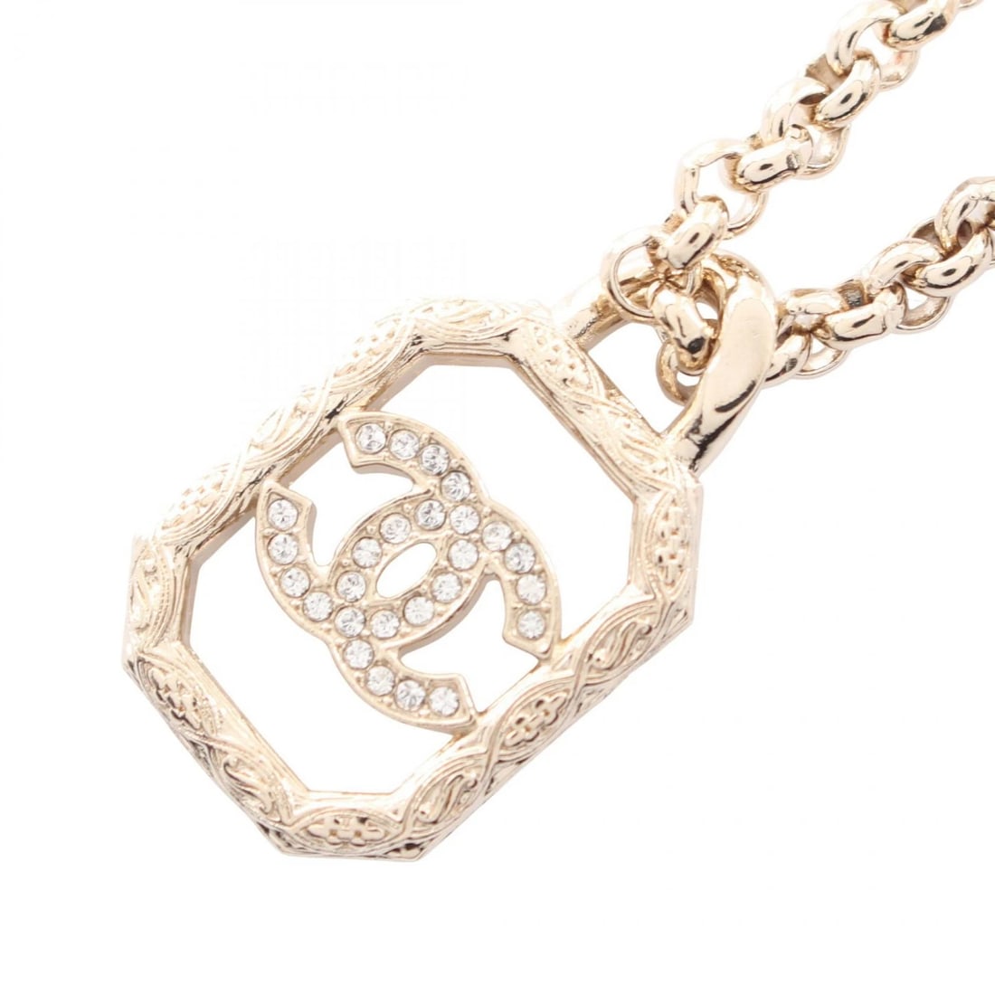 CHANEL COCO MARK SQUARE NECKLACE: CHANEL COCO Mark Square Necklace Brand: CHANEL Type/Style: Necklace Material: Gold Plated, Color: Gold Size: Size Neck rotation?42~49cm(16.5") Motif W?14mm x H?19mm(0.6" x 0.7") Accessories: None