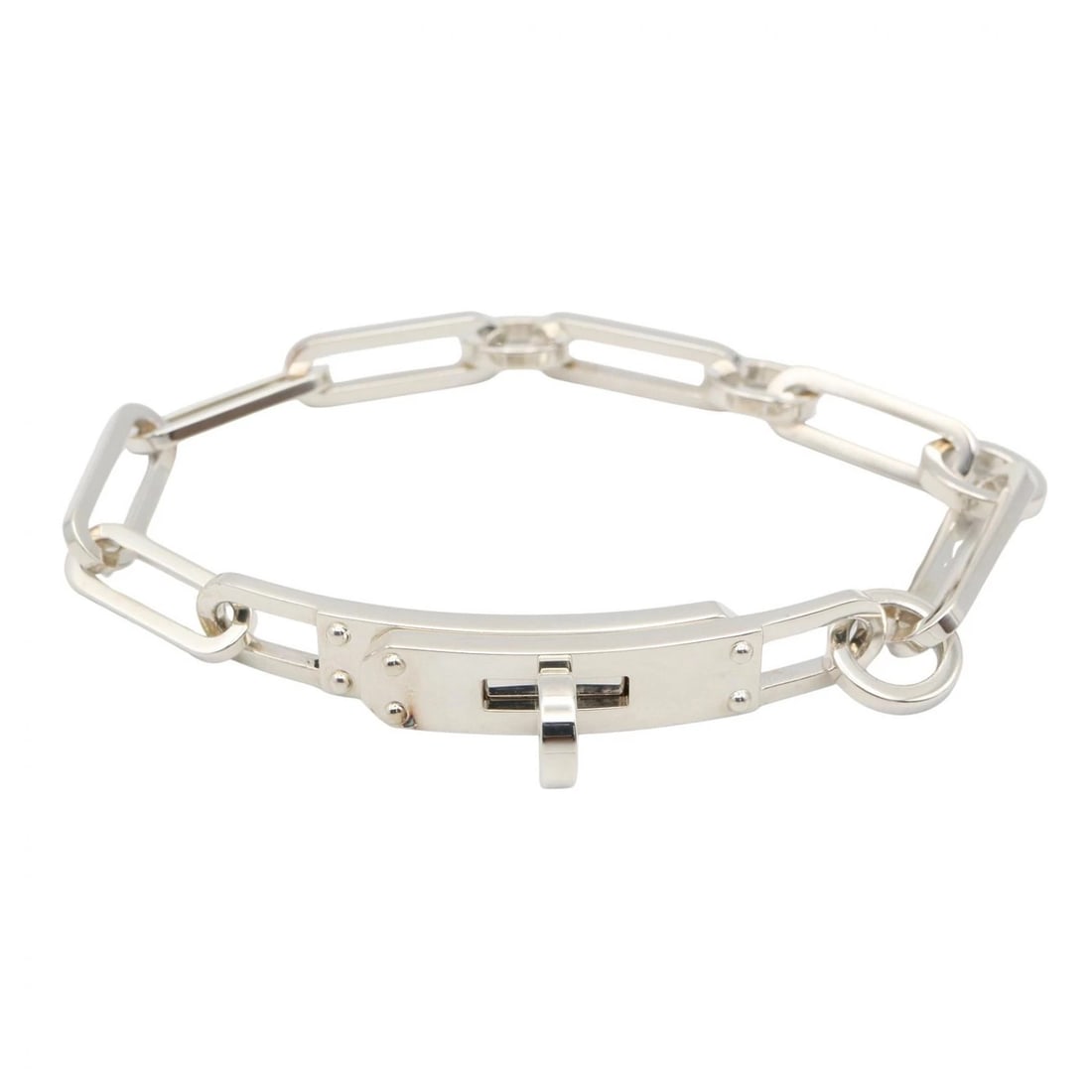 HERMES KELLY CHAINE CHAIN BRACELET BANGLE: HERMES Kelly Chaine Chain Bracelet Bangle Brand: HERMES Type/Style: Bracelet Material: Silver925, Color: Silver Size: Size Band Length?15.5cm(6.1") Notation Size?15 Accessories: None Accessories