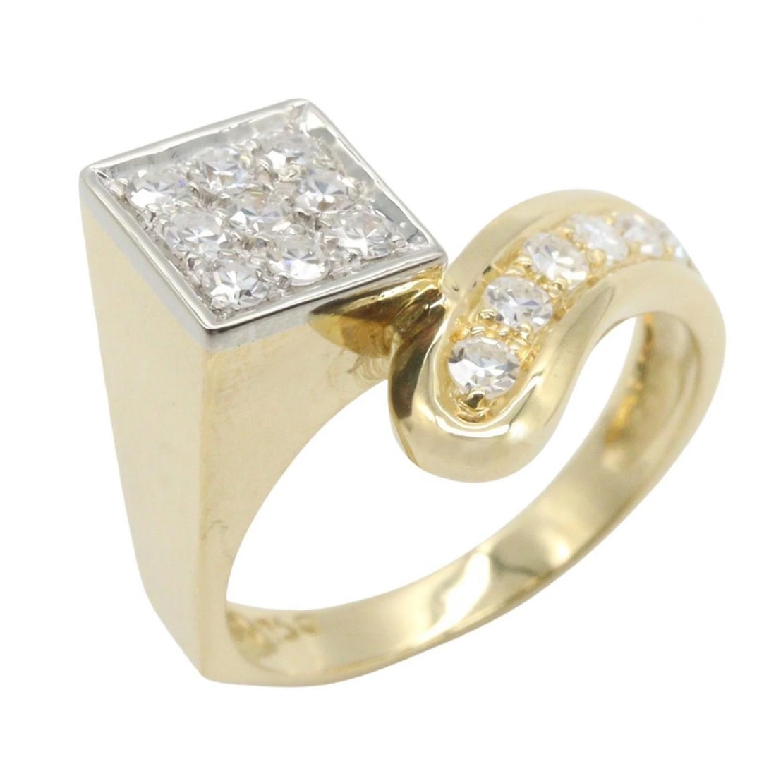 JEWELRY DIAMOND RING 18KYG YELLOW GOLD: JEWELRY Diamond Ring 18KYG Yellow Gold Brand: JEWELRY Type/Style: Ring Material: K18 (Yellow Gold), Color: Gold Size: US size 5.5 Accessories: None Accessories Notice: When purchasing pre-owned
