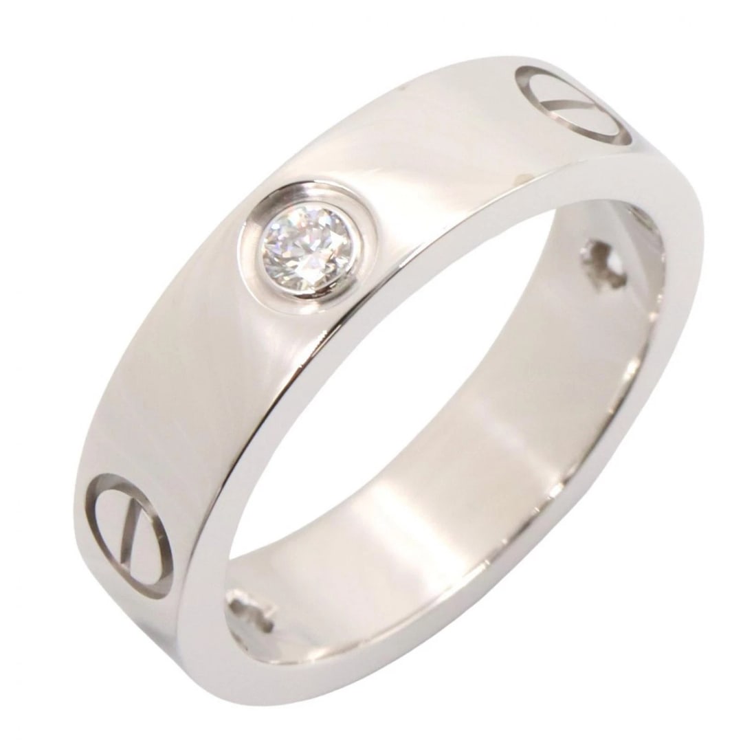 CARTIER LOVE RING 3P DIAMOND 18KWG: CARTIER Love Ring 3P Diamond 18KWG Brand: CARTIER Type/Style: Ring Material: K18WG?White Gold?, Color: Silver Size: US size 8 Accessories: None Accessories Notice: When purchasing pre-owned goods,