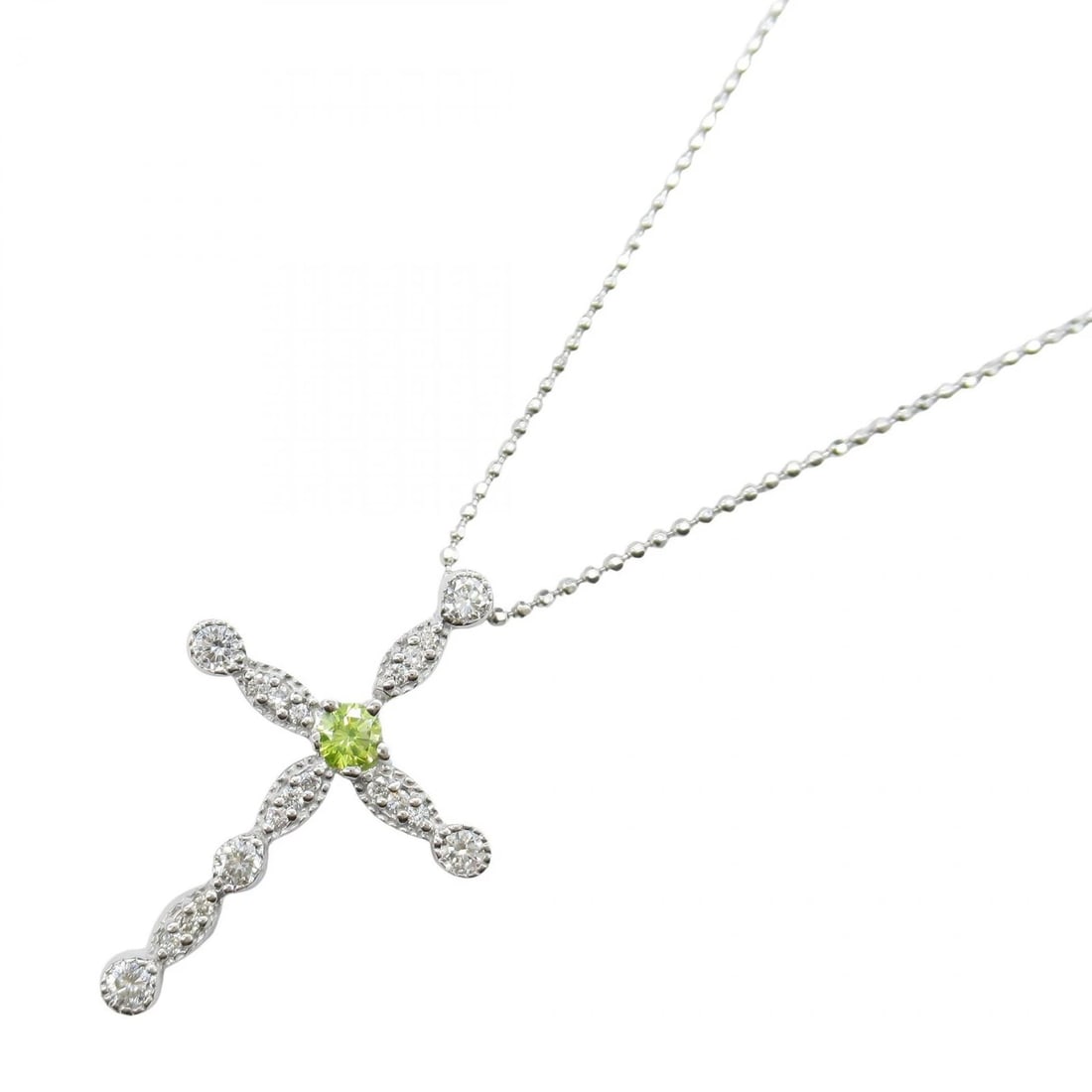 JEWELRY TREATED DIAMOND NECKLACE PENDANT: JEWELRY Treated Diamond Necklace Pendant Brand: JEWELRY Type/Style: Necklace Material: K18WG?White Gold?, Color: Silver Size: Size Neck rotation?45.5cm(17.9") Motif W?20mm x H?30mm(0.8" x 1.2")