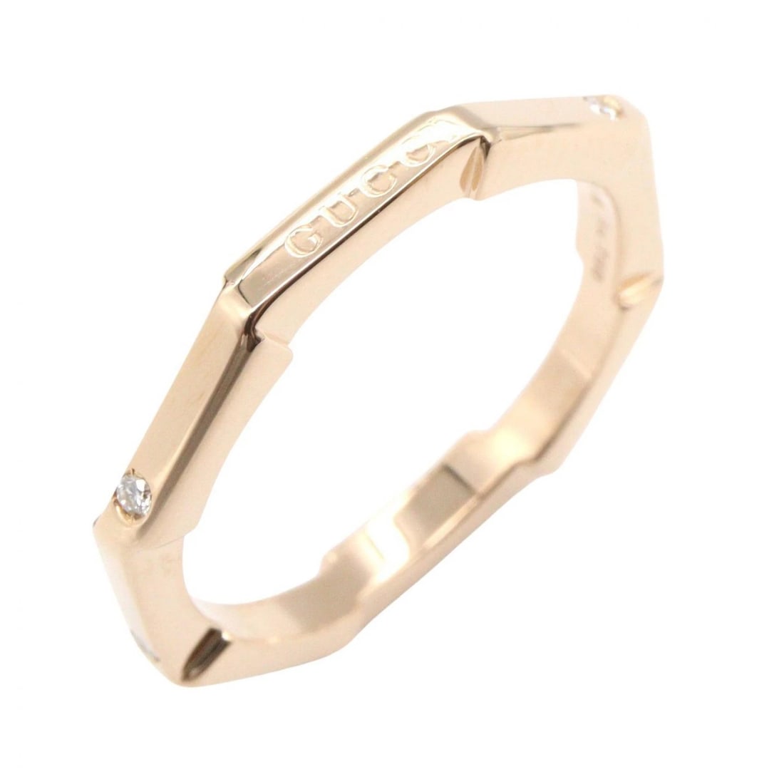 GUCCI TWO LOVES DIAMOND RING 18KPG: GUCCI Two Loves Diamond Ring 18KPG Brand: GUCCI Type/Style: Ring Material: K18PG?Rose Gold?, Color: Gold Size: US size 4 Accessories: None Accessories Notice: When purchasing pre-owned goods, please