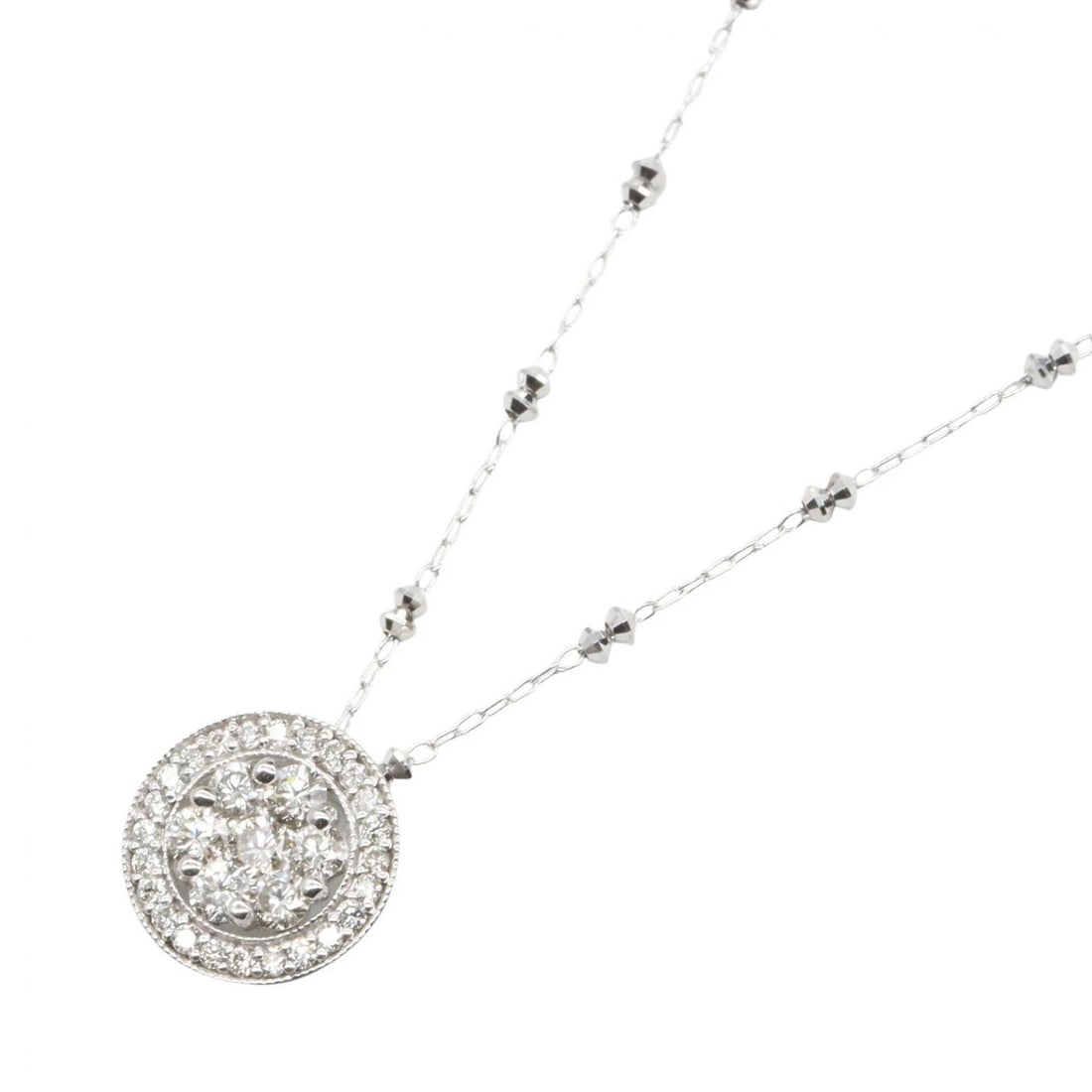 JEWELRY DIAMOND NECKLACE PENDANT: JEWELRY Diamond Necklace Pendant Brand: JEWELRY Type/Style: Necklace Material: K18WG?White Gold?, Color: Silver Size: Size Neck rotation?80cm(31.5") Motif W?10mm x H?10mm(0.4" x 0.4") Accessories: