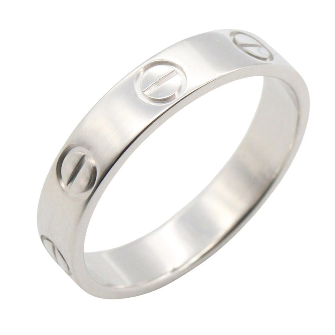 CARTIER MINI LOVE RING 18KWG WHITE GOLD: CARTIER Mini Love Ring 18KWG White Gold Brand: CARTIER Type/Style: Ring Material: K18WG?White Gold?, Color: Silver Size: Us size 5.25 Accessories: None Accessories Notice: When purchasing