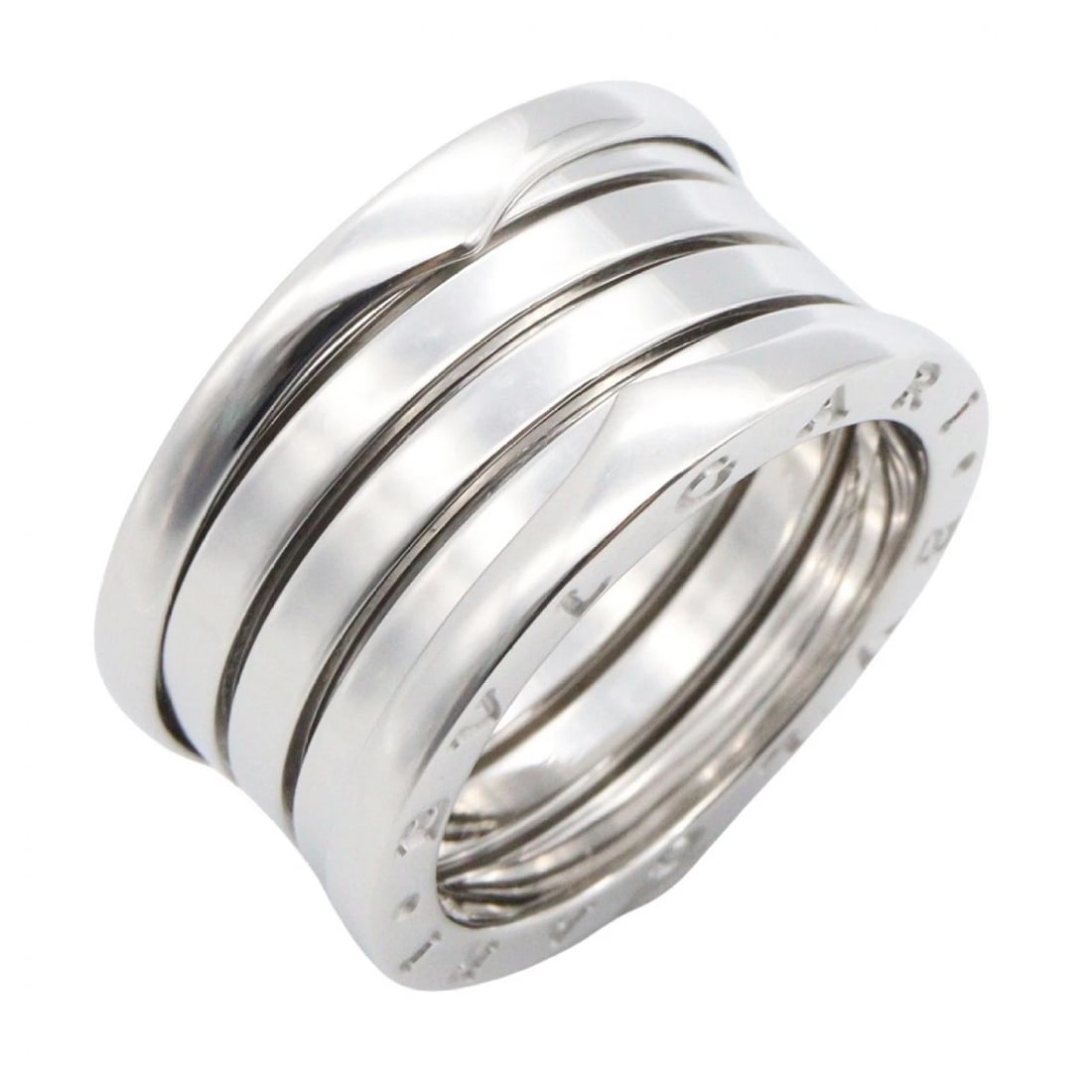 BVLGARI B-ZERO1 RING 4 BANDS 18KWG: BVLGARI B-zero1 Ring 4 bands 18KWG Brand: BVLGARI Type/Style: Ring Material: K18WG?White Gold?, Color: Silver Size: US size 6.5 Accessories: None Accessories Notice: When purchasing pre-ow