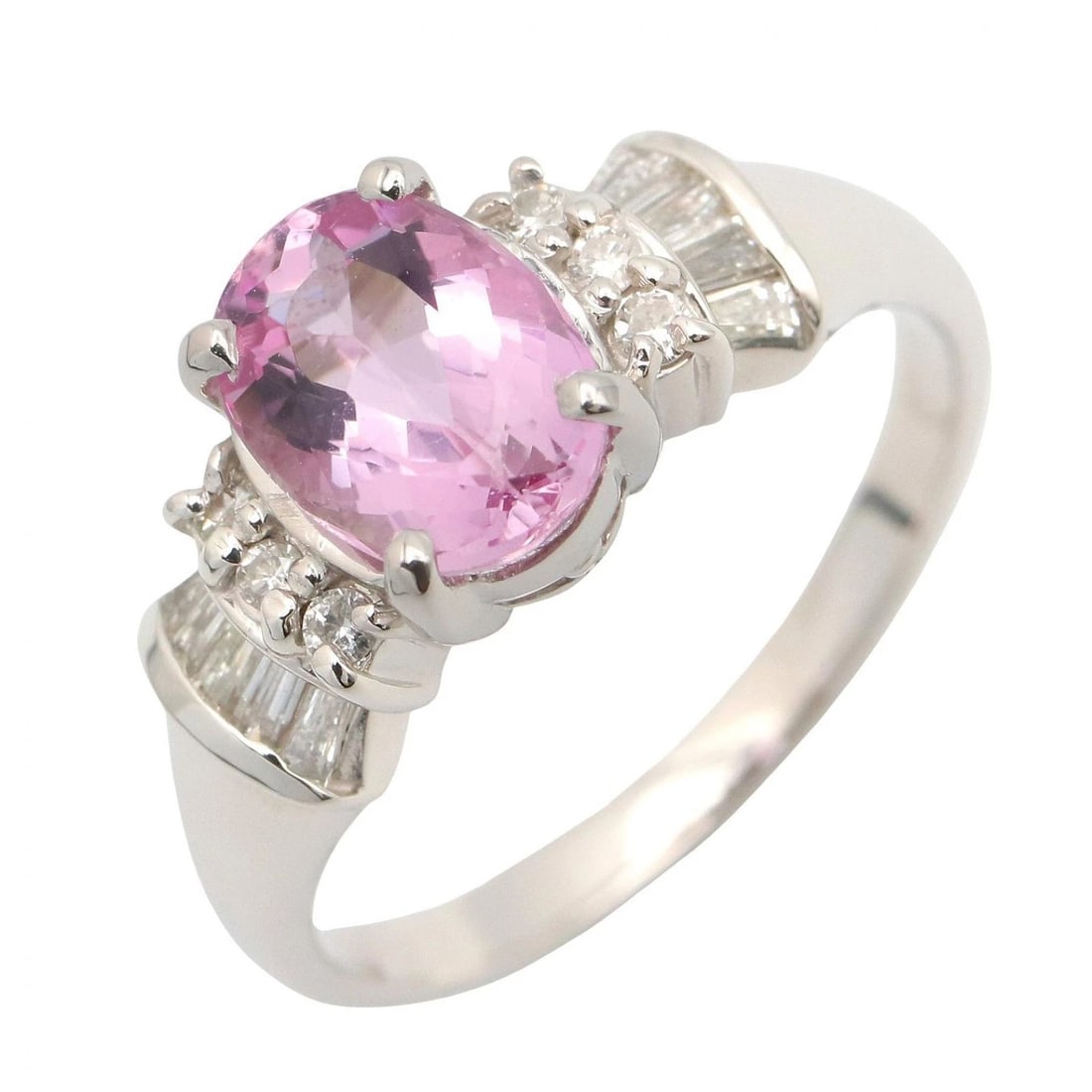 JEWELRY IMPERIAL TOPAZ DIAMOND RING: JEWELRY Imperial Topaz Diamond Ring Brand: JEWELRY Type/Style: Ring Material: Pt900 Platinum, Main Stone Imperialtopaz Color: Silver Size: US size 5.75 Accessories: None Accessories Notice