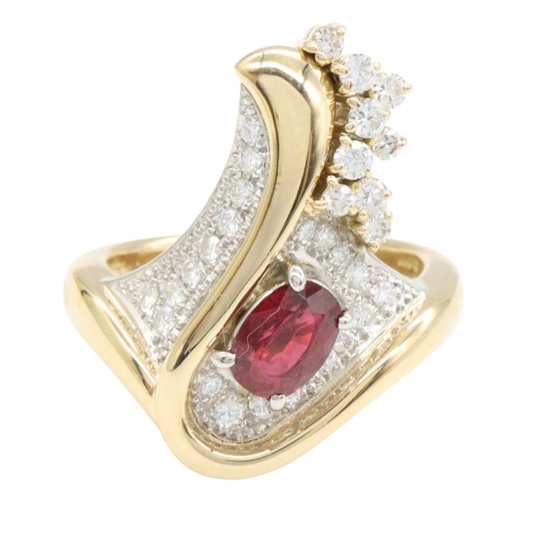 JEWELRY THAI RUBY DIAMOND RING PT900 - 2